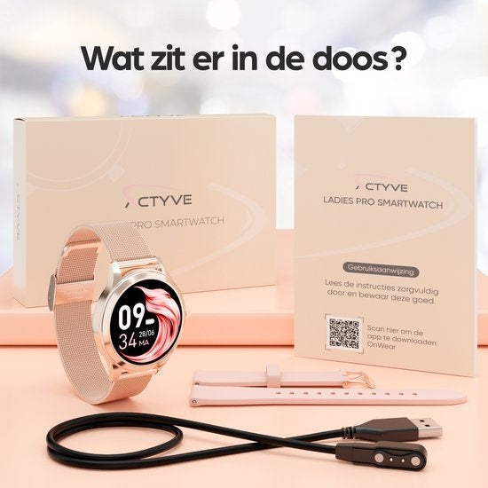 Actyve Smartwatch Femme Or Rose - Apple & Android - Ecran tactile complet
