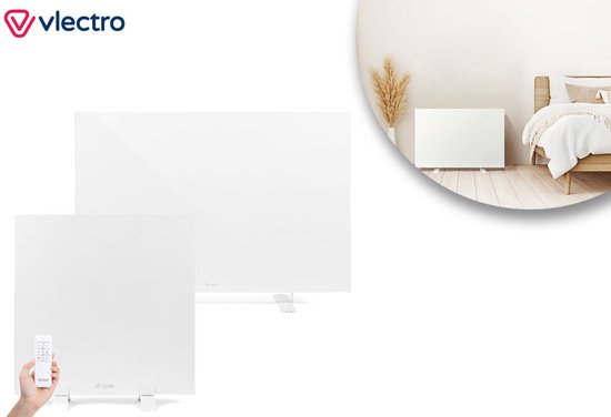 Panneau chauffant infrarouge mince avec minuterie réglable - Vlectro - 520 W - Blanc