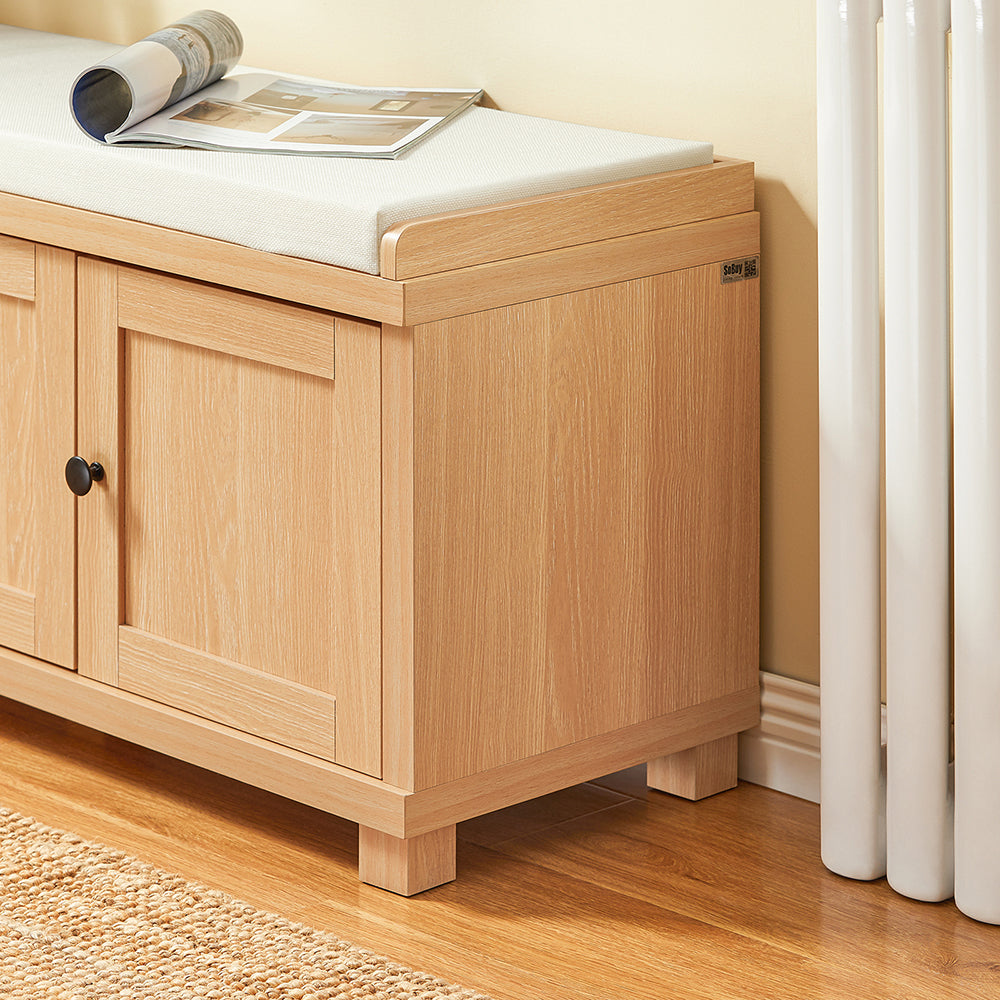 SoBuy FSR188-N Banc à chaussures - Banc confortable avec rangement pour l'entrée ou la chambre (104 x 35 x 47 cm)