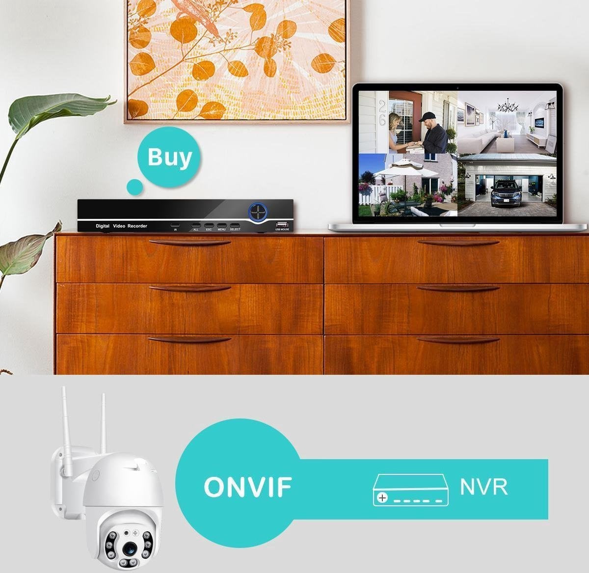 Caméra de sécurité extérieure - Fuegobird - Caméra IP - Smart Wifi Waterproof IP66 - extérieur - rotation et inclinaison - Support 2.4G/5G WIFI - 1080P