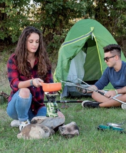 Brûleur à gaz de camping en aluminium Kemper - 1 brûleur - 0,55 kg - Vert
