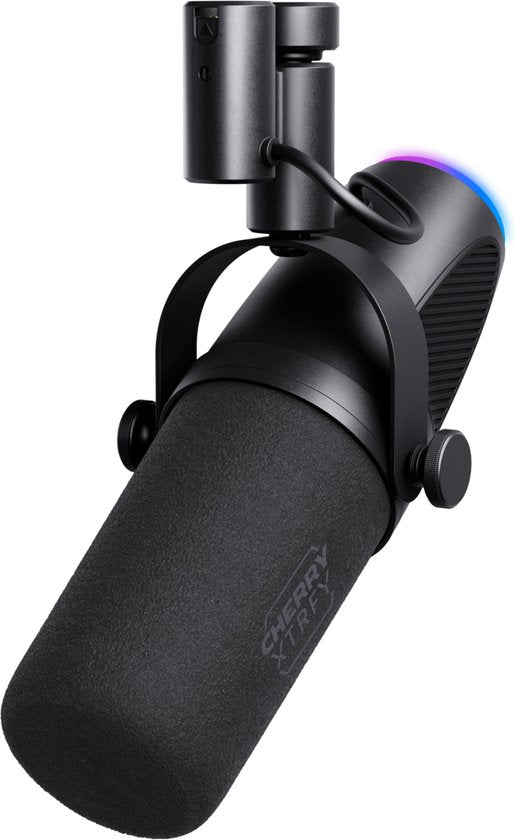 CHERRY XTRFY Ngale X - Microphone - USB et XLR - Dynamique - RGB - Câble de 2 m - Noir