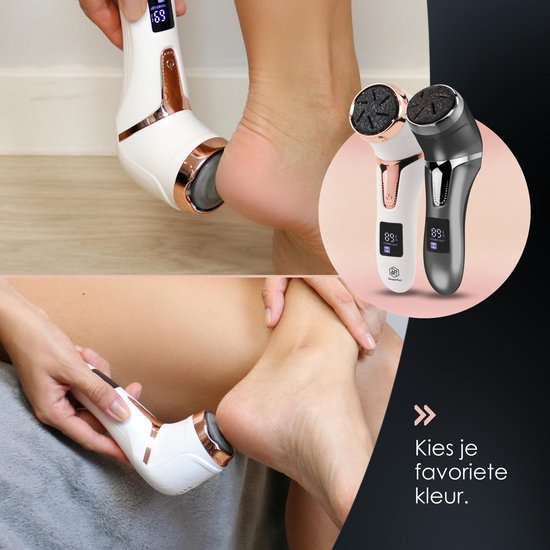 Beeperfect® Extracteur de callosités électrique avec système d'aspiration - Lime à pieds - Lime à callosités - Étanche IPX7 - Comprend 6 disques à callosités - Ensemble de pédicure gratuit