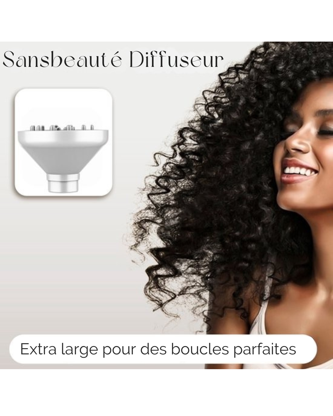 Brosse coiffante 8 en 1 - Sansbeauté® - Diffuseur inclus - Brosse sèche-cheveux – Fer à boucler – Brosse chauffante – Fonction air froid