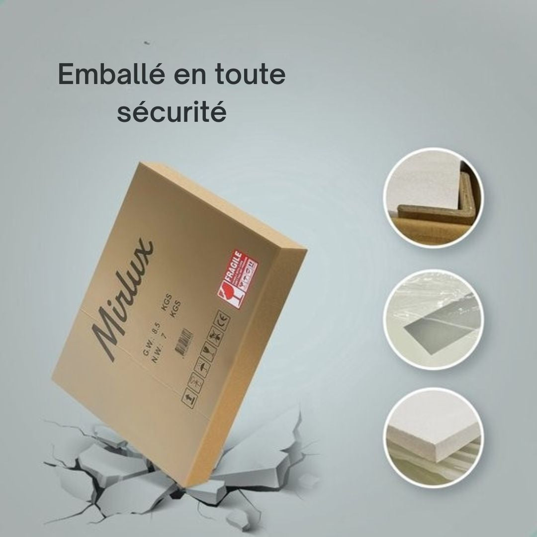 Miroir de salle de bain Mirlux - Eclairage et chauffage LED - Anti condensation - mural rond - 80CM - Noir mat