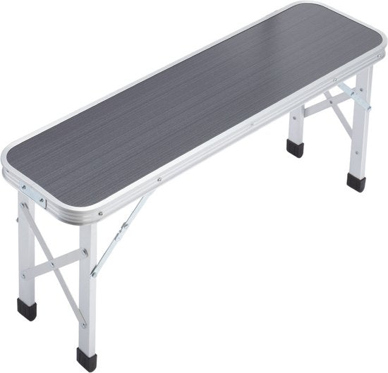Table de camping Casaria Aluminium - Incl. 2 bancs/pliables - Gris
