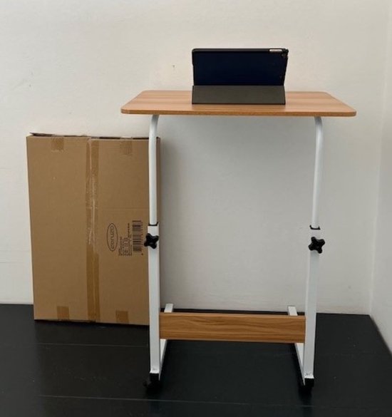 Ceruzo Table ordinateur portable - Table de lit mobile - Hauteur réglable 80cm - Bureau à domicile -60x40cm - aspect bois