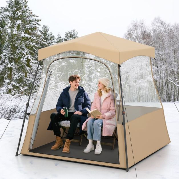 Coast Transparent Pop-Up Sports Tent - Tente d'extérieur 160 x 160 x 176 cm - Marron