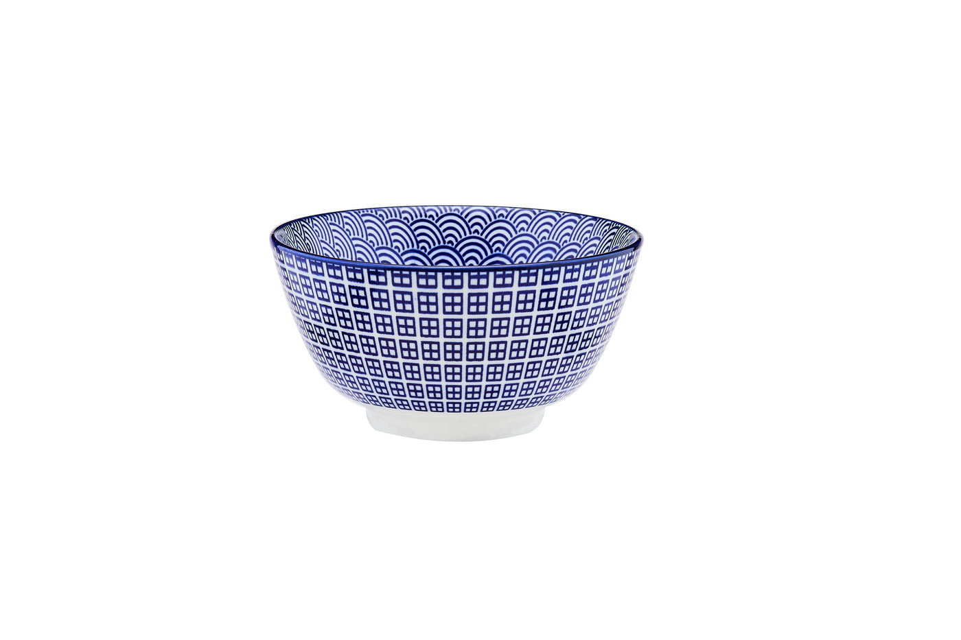 BJORN Sphere Pattern - Lot de 6 bols Ø12cm - Porcelaine - Lavable au lave-vaisselle - Bleu foncé