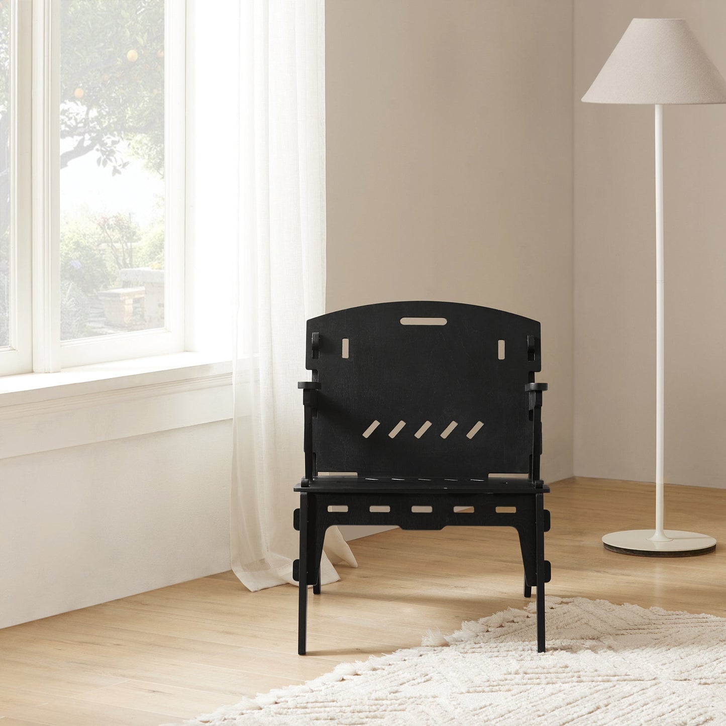 SoBuy HFST02-SCH Chaise Design Bois Noir, Chaise de salle à manger/Chaise de bureau, Hauteur d'assise 35 cm, Dimensions L55 x L72 x H70 cm