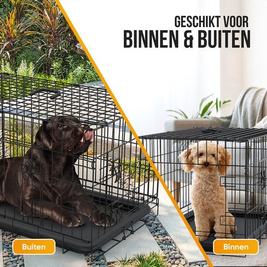 Banc pour chien XXL - Avalo - Cage pliable - 2 portes - 122x74x80 CM