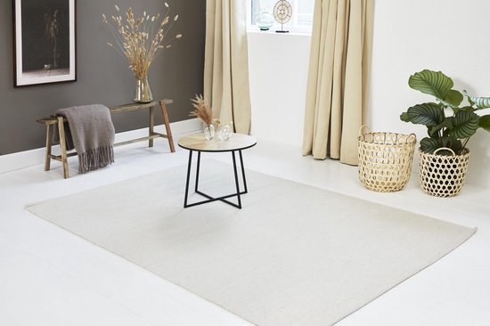 Tapis LIFA LIVING - Vintage - Laine - Blanc - 140 x 200 cm