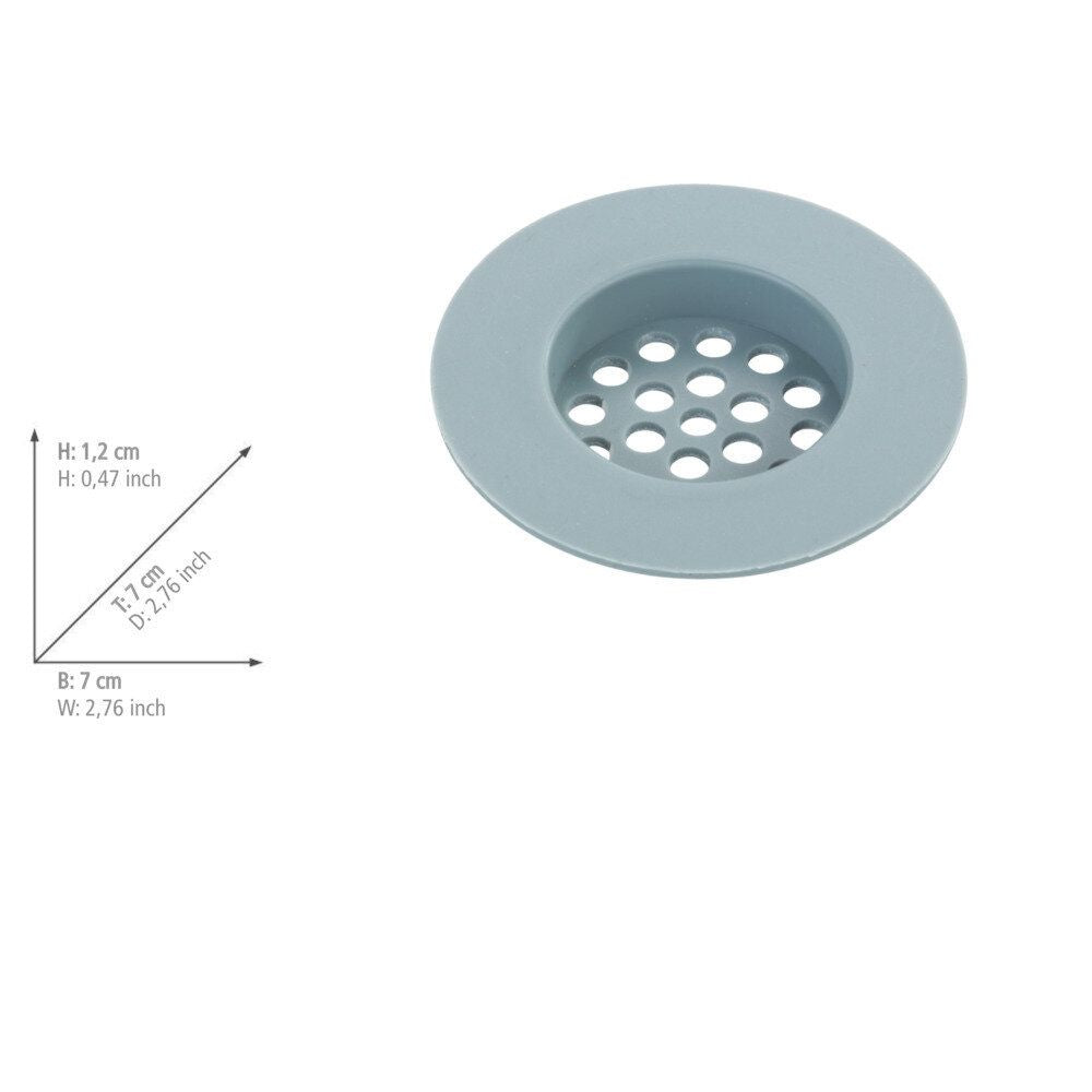WENKO Milis Filtre de siphon Gris - Ø 7 cm - Silicone