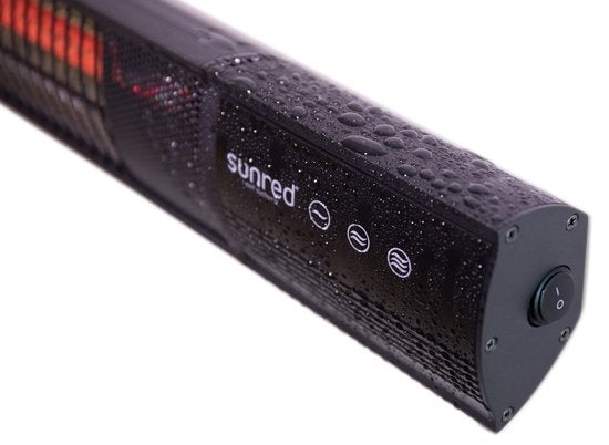 Sunred - Dark line - Noir - Modèle mural - Chauffage de terrasse - Technologie Carbon Rose Gold - 2500 W - ECO - 3 réglages - Télécommande - Chauffage électrique
