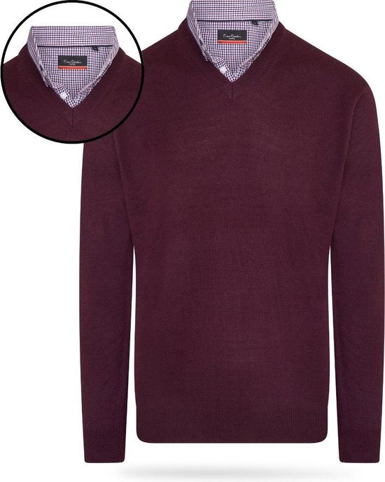 Pierre Cardin - Chandails pour hommes Pullover à col roulé - Rouge - Taille S