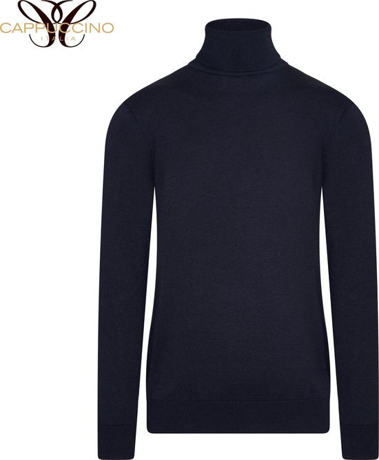 Pull homme col roulé - Cappuccino Italia - bleu marine- Taille M
