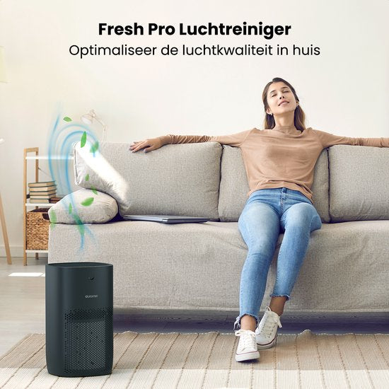 Auronic Air Purifier Fresh Pro - Avec filtre HEPA 13 - 300 m³/h - 65 m² - Filtre à charbon - 3 étapes - Purificateur d'air - Noir