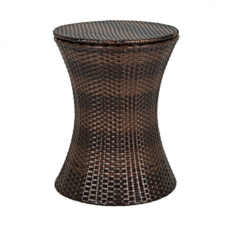 Table de bar cooler réglable en hauteur - Marron - 17,5 x 17,5 x 22,5 -37,5 (L x l x H)