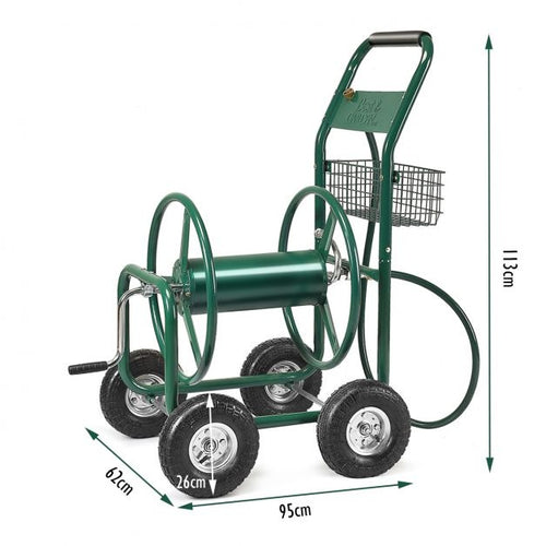 Coast - Chariot à tuyau (Chariot à dévidoir) - Capacité 80m (5/8 inch), Construction ergonomique en acier - 95 x 62 x 113 cm - Acier/Caoutchouc - Vert