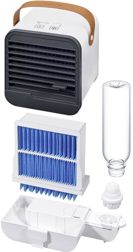 Beurer LV 50 Fresh Aircooler - Refroidisseur d'air et ventilateur de table - Compact - Portable - 3 vitesses - Avec bouteille et câble micro-USB - Garantie 3 ans - Blanc