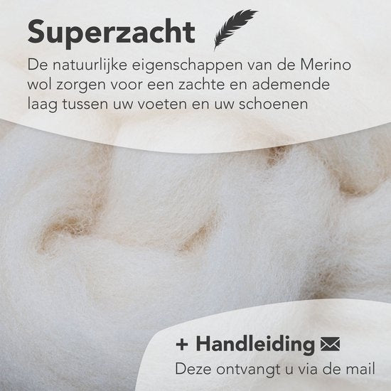 Saaf Antidruk Wol - 100 Gram - Wandel, Hardloop, Fiets Wol voor Voeten - Voetwol - 100% Merino Wol