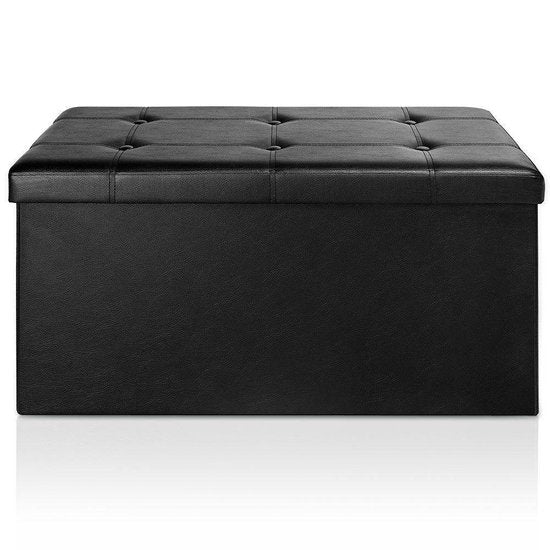 Banc de rangement Casaria - 80x40x40cm 100L Faux cuir - Noir