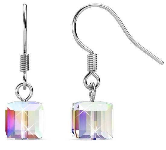 Yolora Boucles d'oreilles femme avec cristaux Kalpa Camaka - Argent - Plaqué or blanc 18K - Boucles d'oreilles femme argent - Bijoux - Coffret cadeau - Coffret cadeau de luxe - Coffret cadeau - Bel emballage cadeau - Emballage cadeau exclusif - Cadeau de