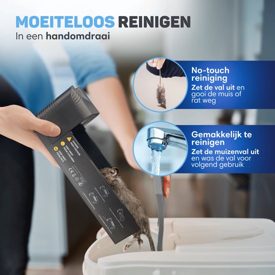 Vulpes Goods® Repellent - Souricière électrique Pro - Souricière efficace pour l'intérieur - Sans fil et rechargeable - Sûre, hygiénique et durable - Convient également comme piège à rats électrique