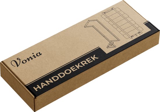 Vonia Porte-serviettes - Porte-serviettes salle de bain - Porte-serviettes salle de bain - Porte-serviettes - 77,5 x 20 x 14 cm - Noir