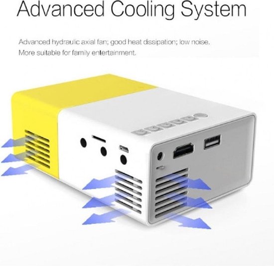 Mini Beamer - 320 x 240 - USB - HDMI - Blanc - Jaune - 50 lumens YG-300