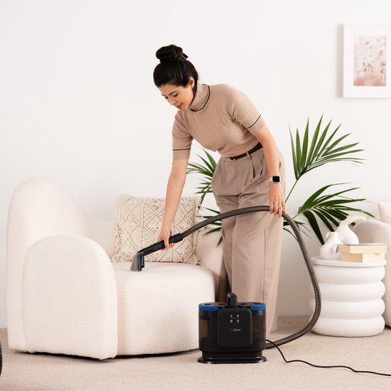 Nettoyeur de tapis Qclean® - Nettoyeur de taches et nettoyeur à vapeur 4-en-1 - Vapeur à 105 °C - Nettoyeur de canapés - Autonettoyant - Produit nettoyant inclus