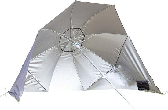 Bo-Camp - Parasol de plage - Avec parois latérales - Gris