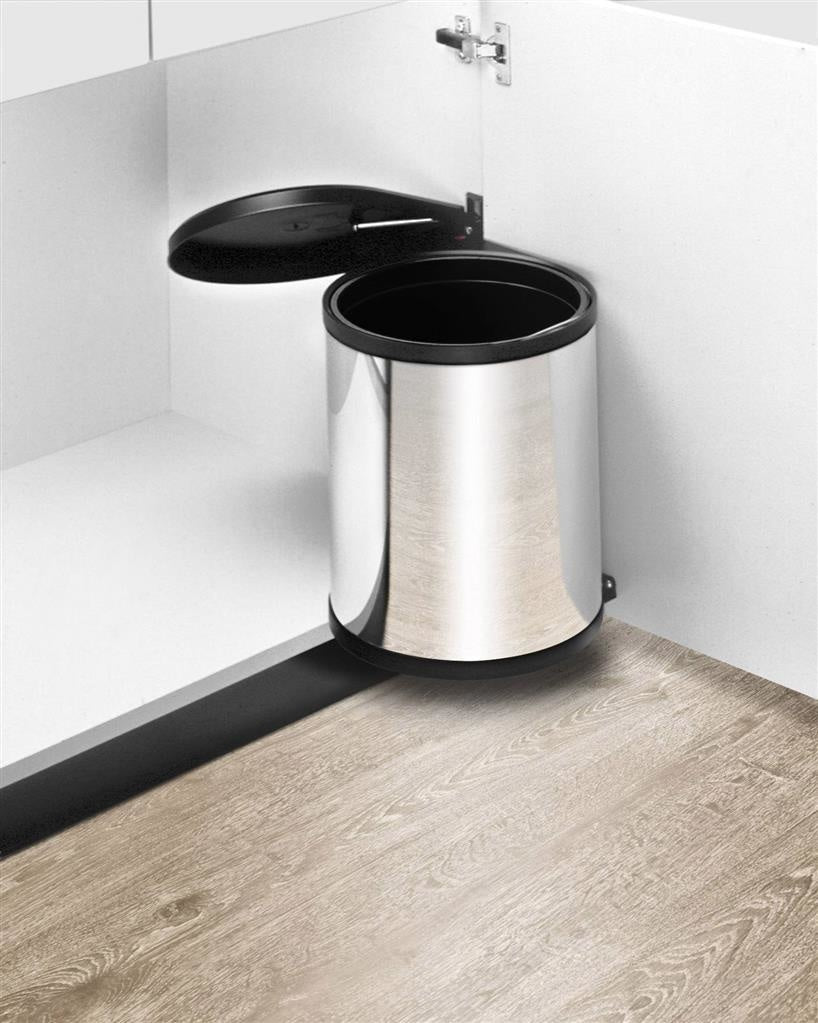 Poubelle Hailo Compact-Box M - 15 l - Poubelle encastrée - Acier inoxydable