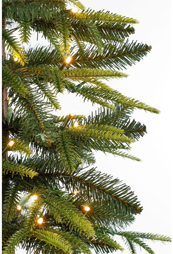 Black Box Trees Lodge : sapin de Noël artificiel avec éclairage, minuterie et fonction de variation d'intensité - H 155 x Ø 48 cm - Vert