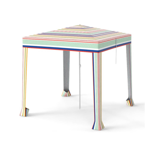 Tente de plage pliable Coast 200 x 200 cm - Sacs de sable - Toit ventilé - Sac de transport - Multicolore