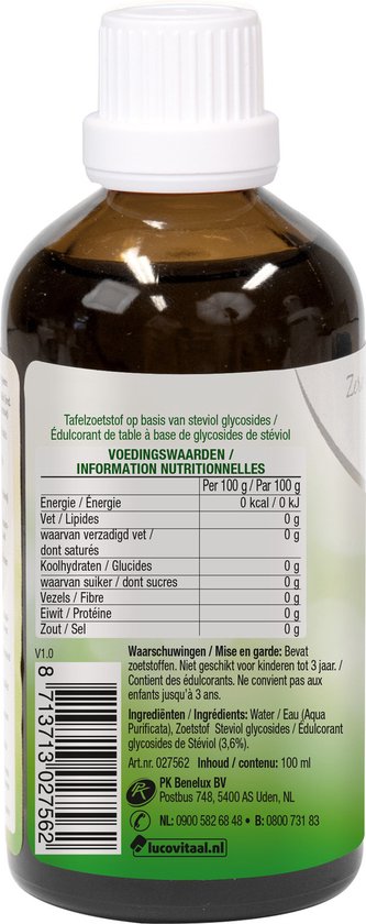 Lucovitaal Stevia liquide - 100 ml - Compléments alimentaires