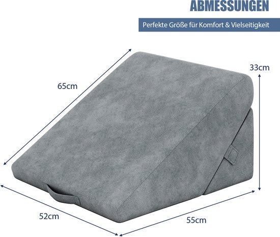 COSTWAY : oreiller triangulaire, coussin de lecture, coussin de dos, coussin pour les jambes, housse en mousse à mémoire de forme, lavable, coussin anti-reflux, pour adultes, coussin d'assise pour lit, ergonomique, coussins Venus, coussin de détente pour