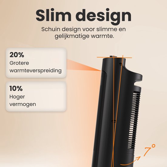 Auronic Fan Heater Pro - Chauffage céramique - Chauffage 2000W - Noir