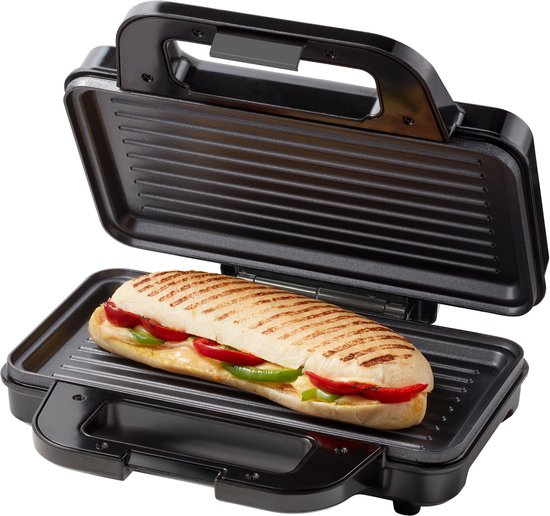 Appareil à croque-monsieur Tomado TGP2002S pour 2 croque-monsieur - Plaque de cuisson - Panini - Sans PFAS - 1 000 watts - Acier inoxydable