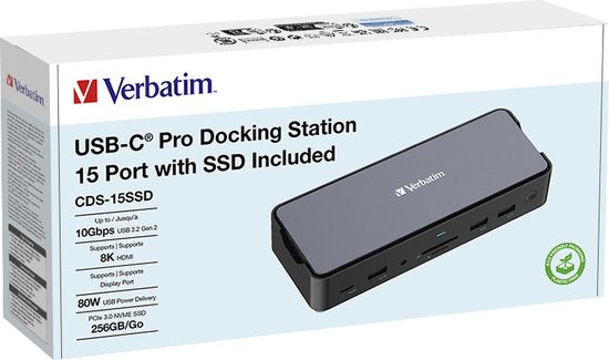 Verbatim CDS-15SSD USB 3.2 Gen 1 (3.1 Gen 1) Type-C filaire Noir, Gris