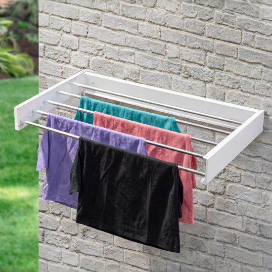 Vonia Séchoir mural - Séchoir à linge - Séchoir mural - 80 x 40 cm - Blanc