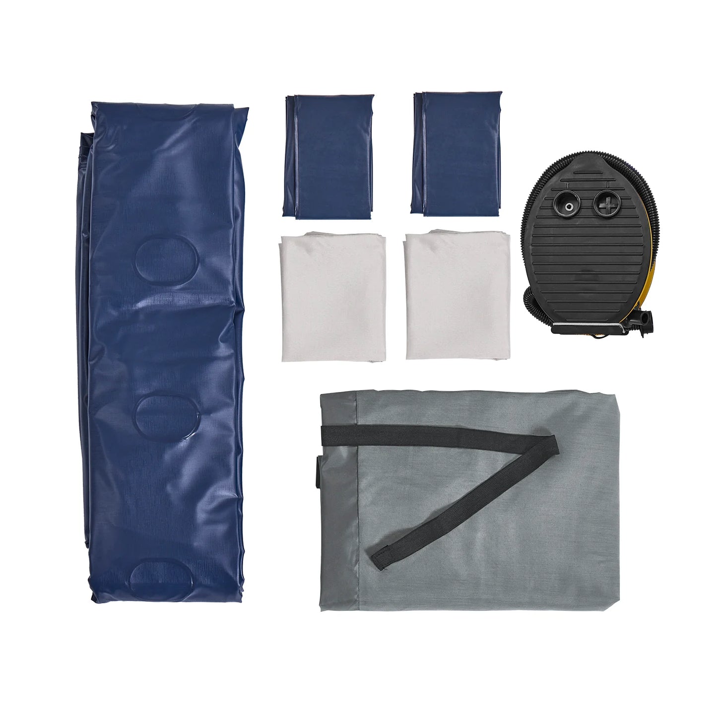 SoBuy OGS32-II-L-HG-P01 Matelas de camping gonflable pour 2 personnes, gris – Avec oreillers, drap-housse et pompe, 191 × 137 cm