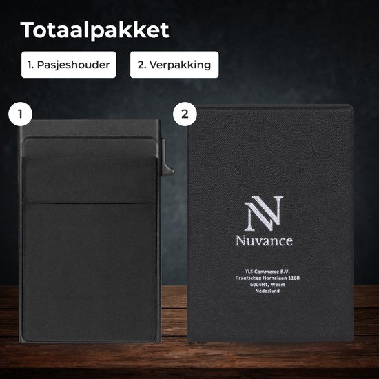 Nuvance Card Holder Extendable - 18 Cards - Rfid Protection - Porte-cartes pour hommes et femmes - Porte-cartes de crédit - Noir