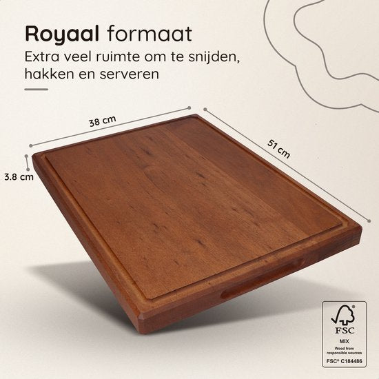 Deleca Planche à découper en bois de noyer - Double face avec poche à jus / poignées - Grande et épaisse planche à découper - Pour la cuisine, planche à découper durable, planche à servir, planche à fromage, planche à boissons, planche à tapas - Bois de n