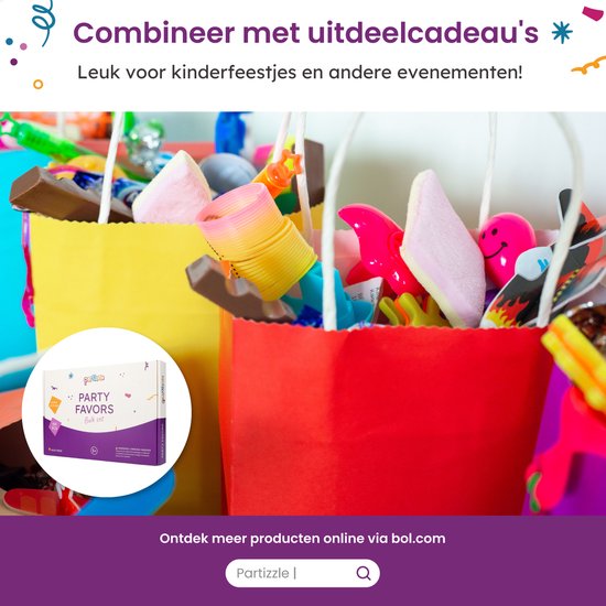 Partizzle 24x Sacs de distribution en papier - Sacs de bonbons pour enfants - Sacs de distribution pour fêtes d'enfants - Petits sacs de jouets - Sacs de distribution de bonbons pour carnaval Sacs de friandises pour jouets - 21x15 cm