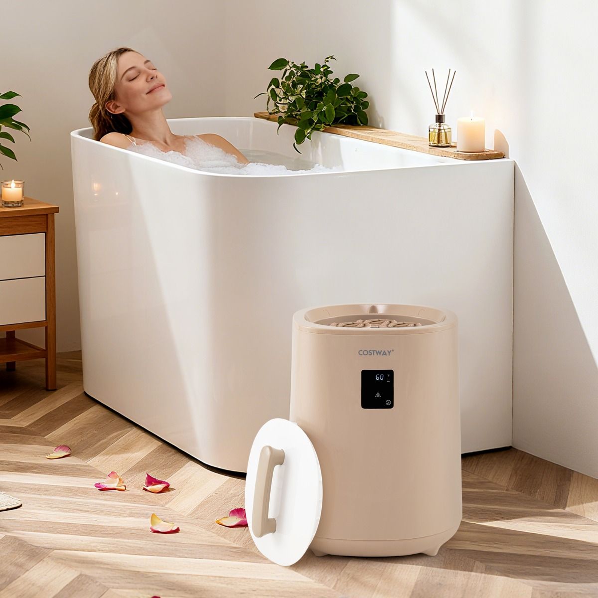 Coast - Chauffe-serviettes 18 L - Seau électrique portable avec affichage LED - Arrêt automatique - Café