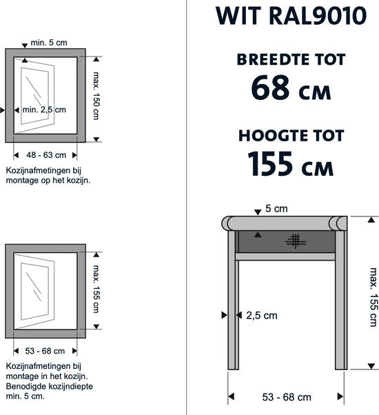Bruynzeel Moustiquaire enroulable s700 68x155 blanc