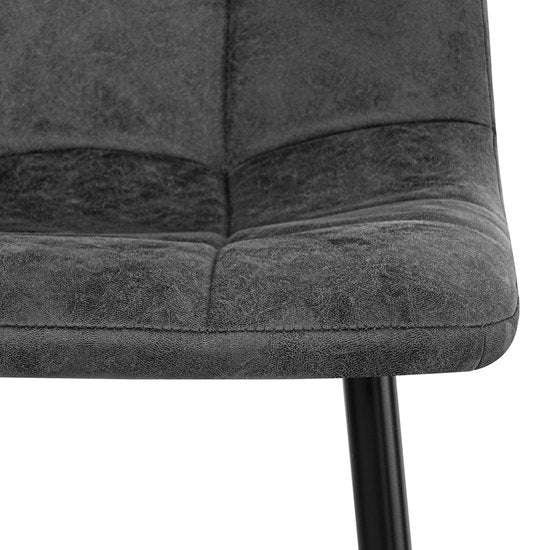 Refurna - Chaise de salle à manger Yerevan Microleather Anthracite