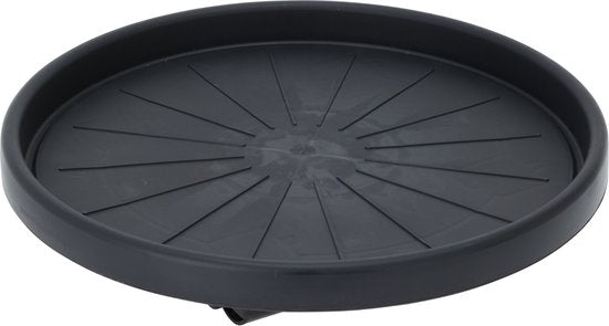 Pro Garden Chariot à plantes - plastique - gris foncé - rond - D35 cm - jusqu'à 50 kilos
