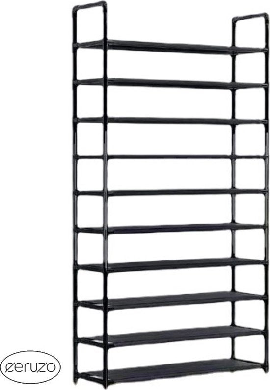 Support à chaussures XXL - 10 couches - 86x28x175 cm - pour 40 à 50 paires de chaussures